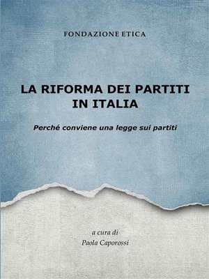 cover image of La riforma dei partiti